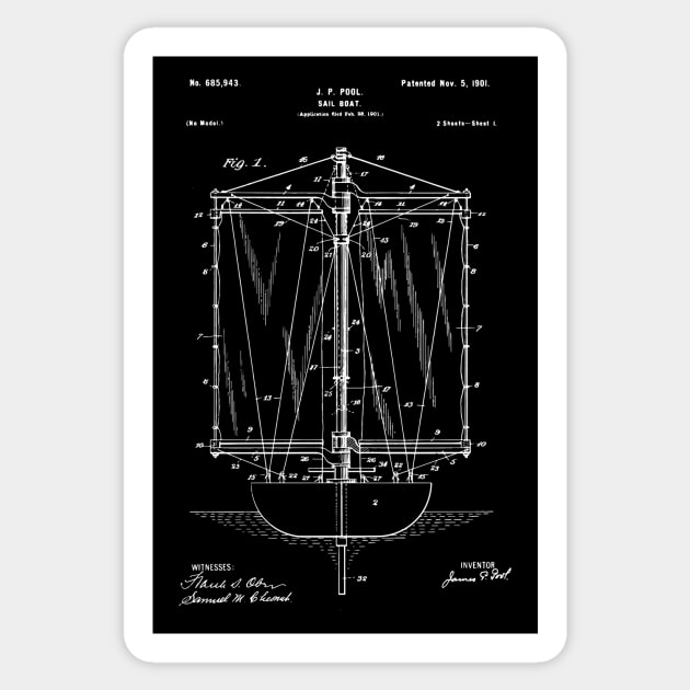 Rigging boat Patent / rigging patent gift idea Sticker by Anodyle